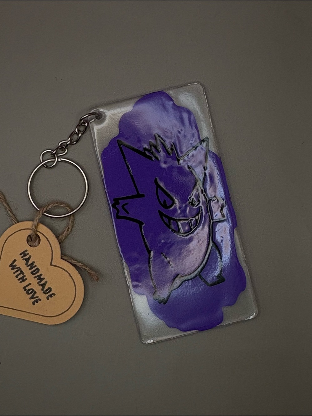 Pokemon Purple and White Gengar Key & Card Holder